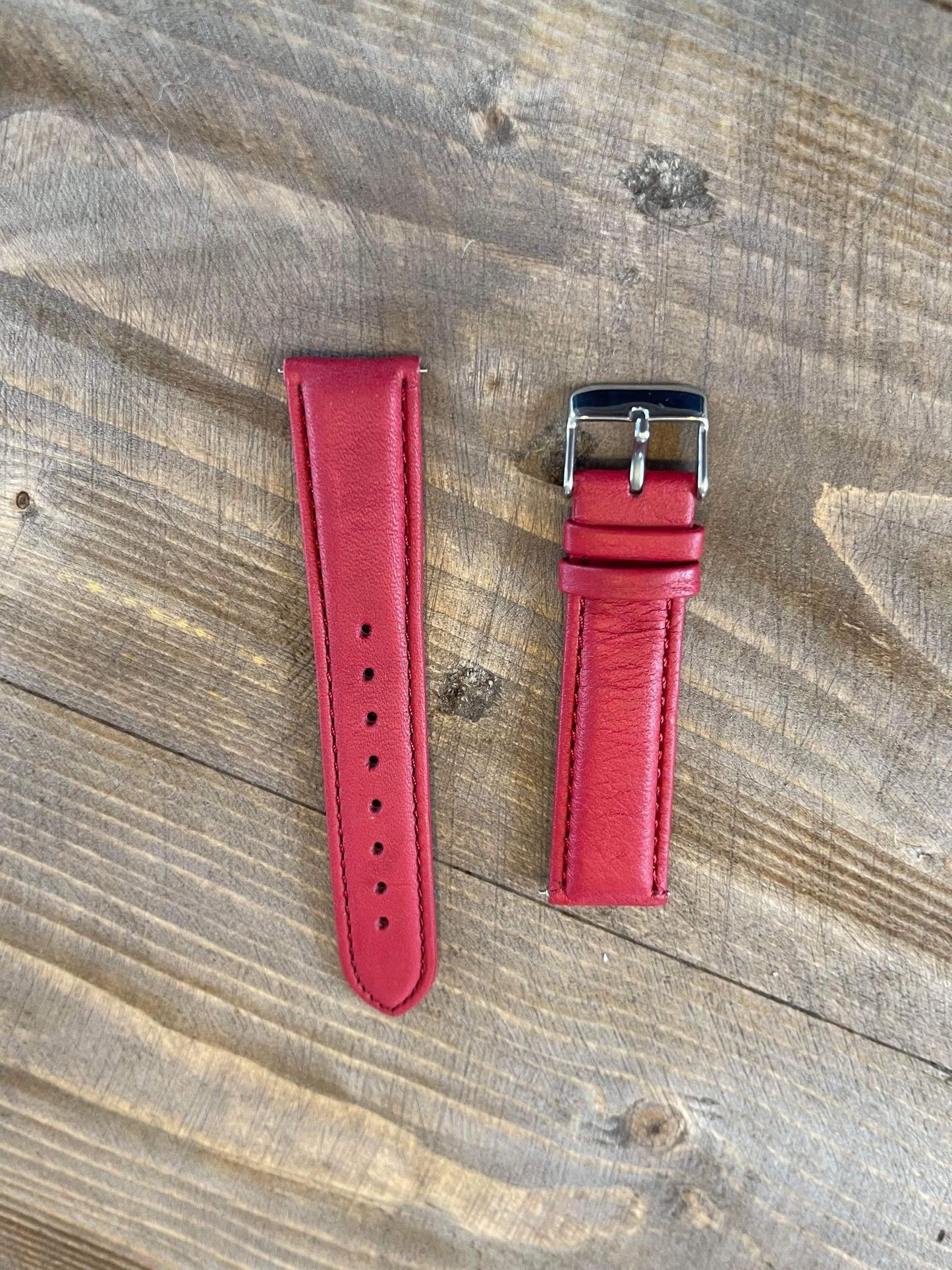 20MM Red Leather for 40MM klokker