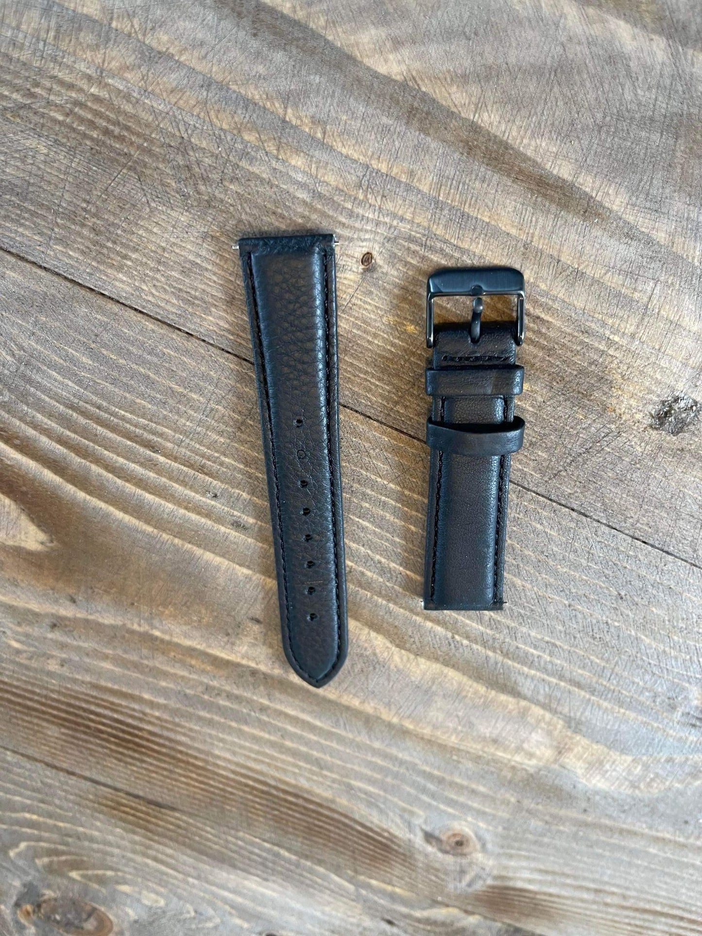 20MM Black Leather for 40mm klokker